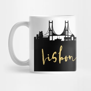 LISBON PORTUGAL DESIGNER SILHOUETTE SKYLINE ART Mug